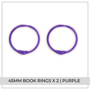 45mm Book Rings x 2 | Purple