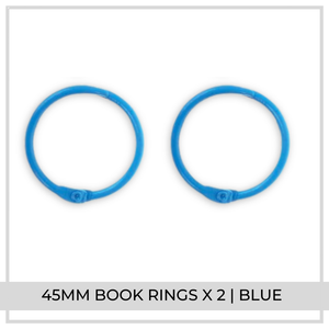 45mm Book Rings x 2 | Blue