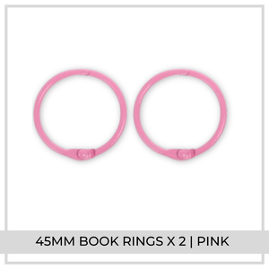 45mm Book Rings x 2 | Pink