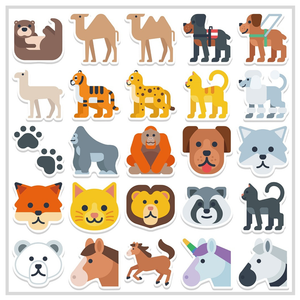 50 Sticker Set | Pixel Animal Faces