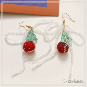 Glass Tree Beads x 10