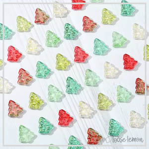 Glass Tree Beads x 10