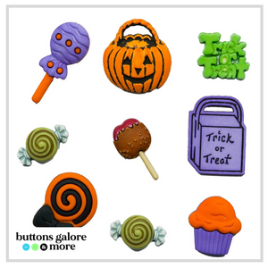 Halloween Buttons x 9 | Trick or Treat (Buttons Galore & More)