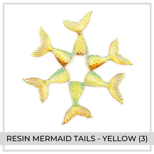 Resin Mermaid Tails x 6 Yellow | Color 3