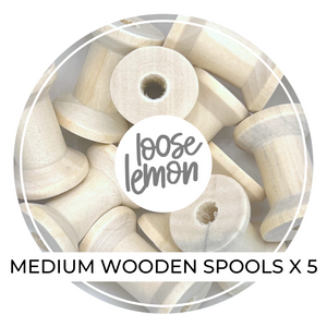 Wooden Spools (M) x 5 Pcs