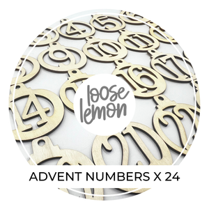 Wooden Advent Numbers x 24