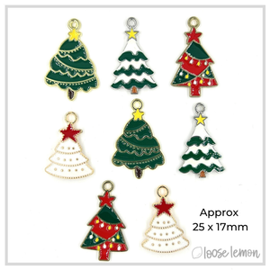 Christmas Enamel Trees x 8