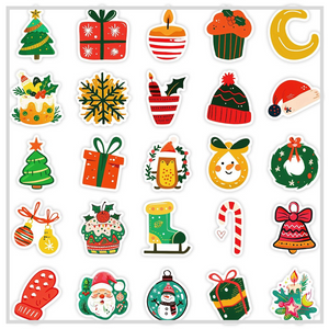 50 Sticker Set | Retro Christmas