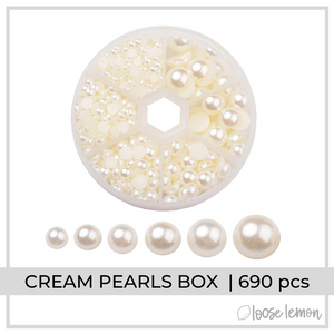 Cream Pearls Box | 6 Sizes (690 pieces)