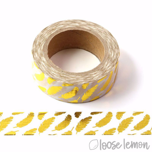 Gold Feathers Foil - Washi Tape (10M)
