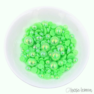 Mirror Pearls | Lime (Mixed Sizes)