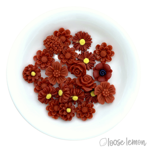Single Colour Resin Flowers | Claret
