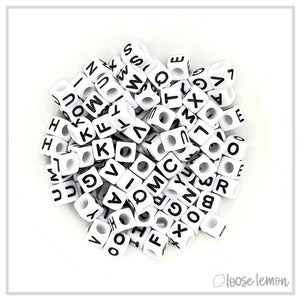 Letter Beads | Square Black