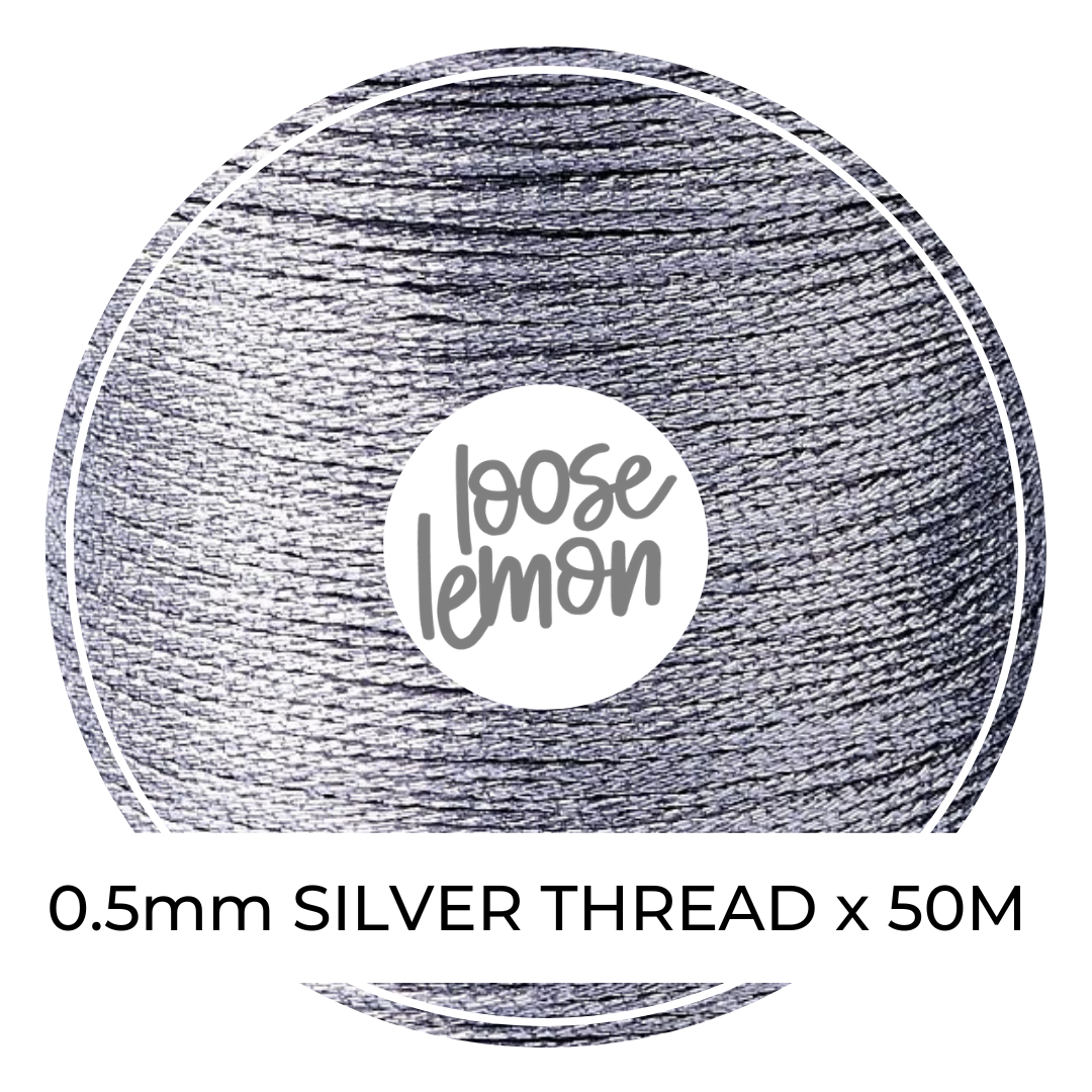 Silver Metallic Thread  | 0.5Mm X 50M