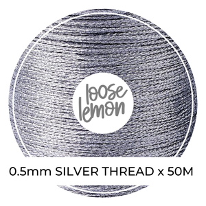 Silver Metallic Thread  | 0.5Mm X 50M