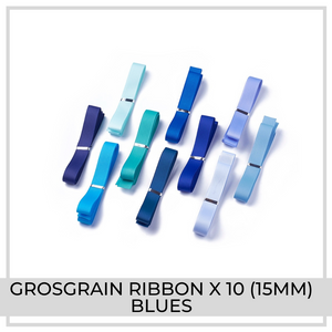 Grosgrain Ribbon x 10m (Blues)
