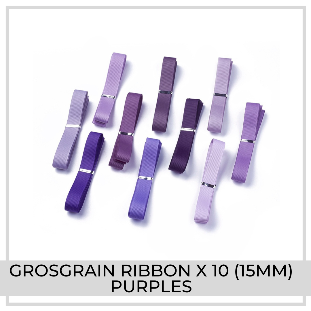 Grosgrain Ribbon x 10m (Purples)