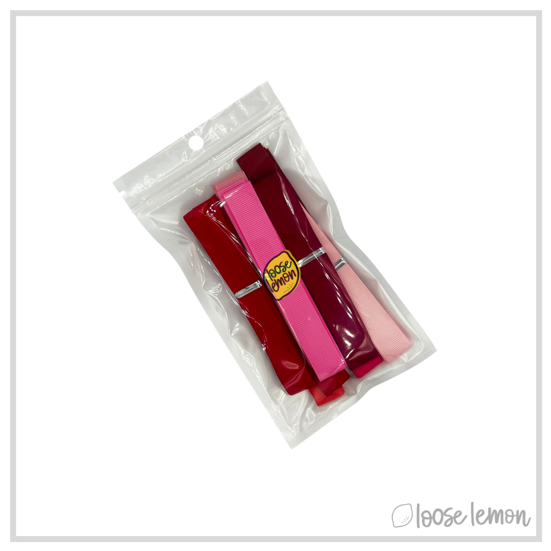 Grosgrain Ribbon x 10m (Reds & Pinks)