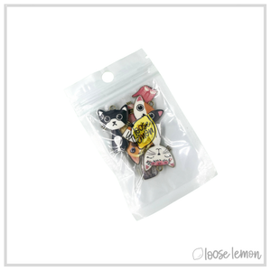 Cat Enamel Charms x 6 | (Kitty)