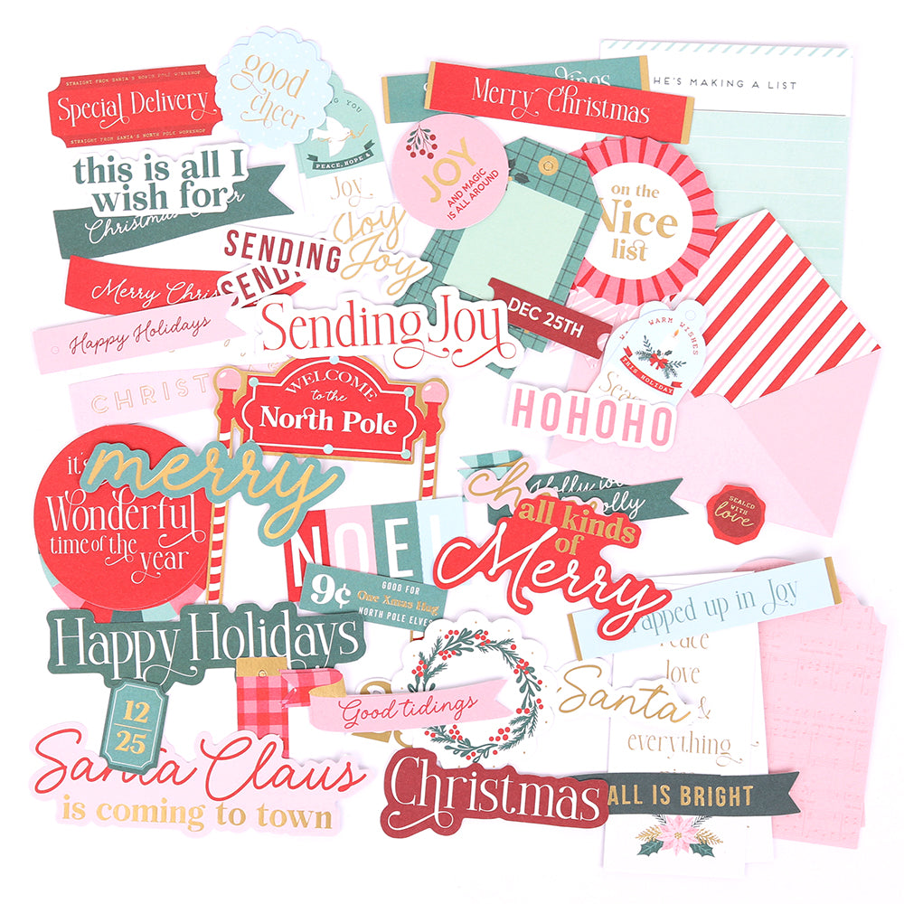 North Pole Post | Diecut Cardstock Sentiments (130 pcs)