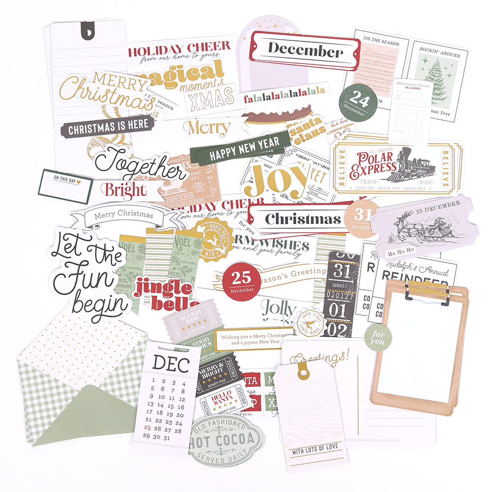 Sleigh Bells Ring | Diecut Cardstock Sentiments (128 pcs)