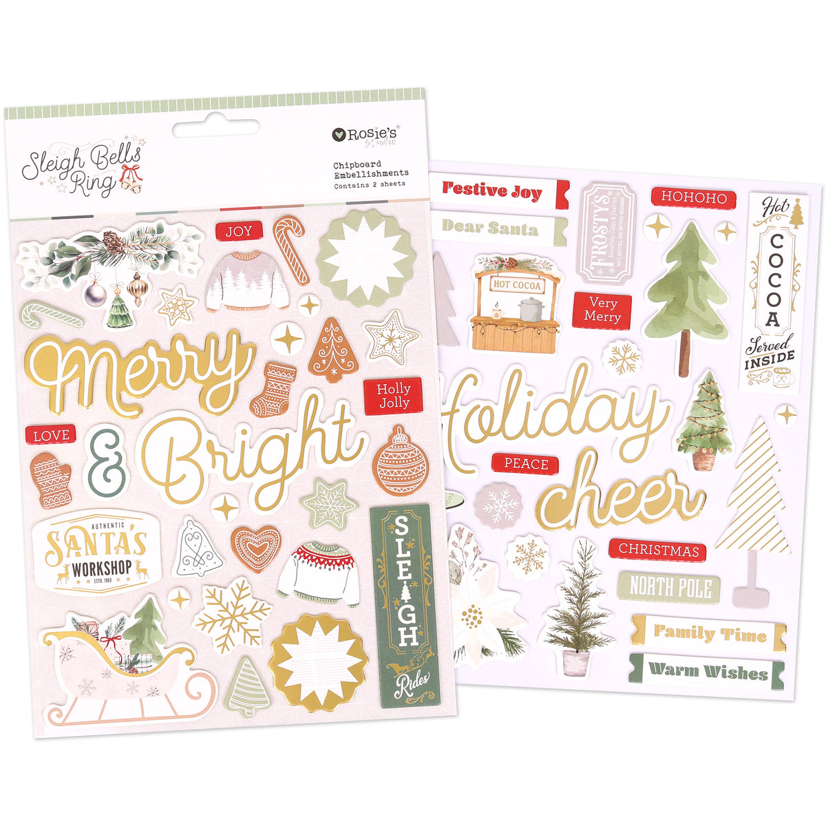 Sleigh Bells Ring | Chipboard Embellishments (2 Sheets)