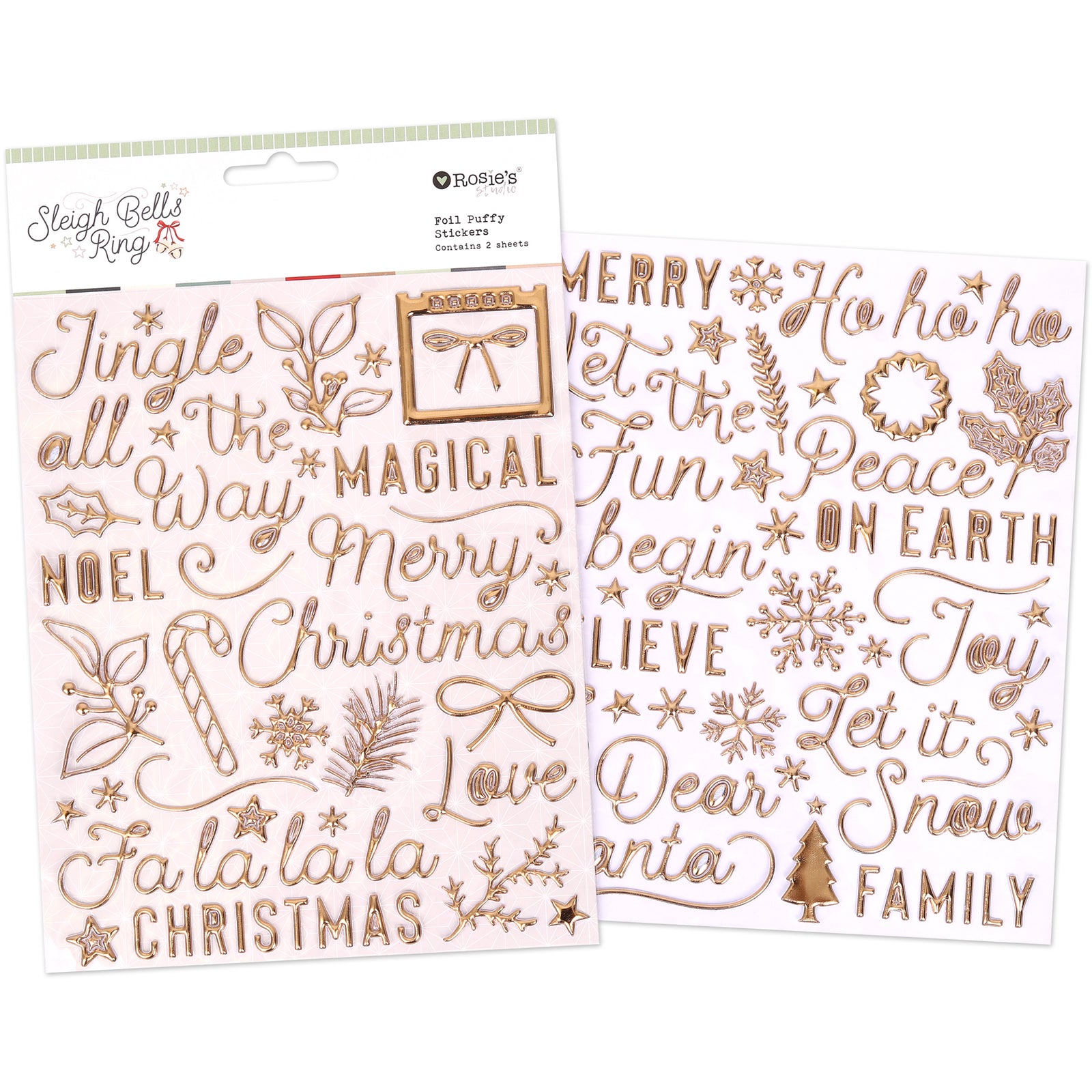Sleigh Bells Ring | Foil Puffy Stickers (2 Sheets)
