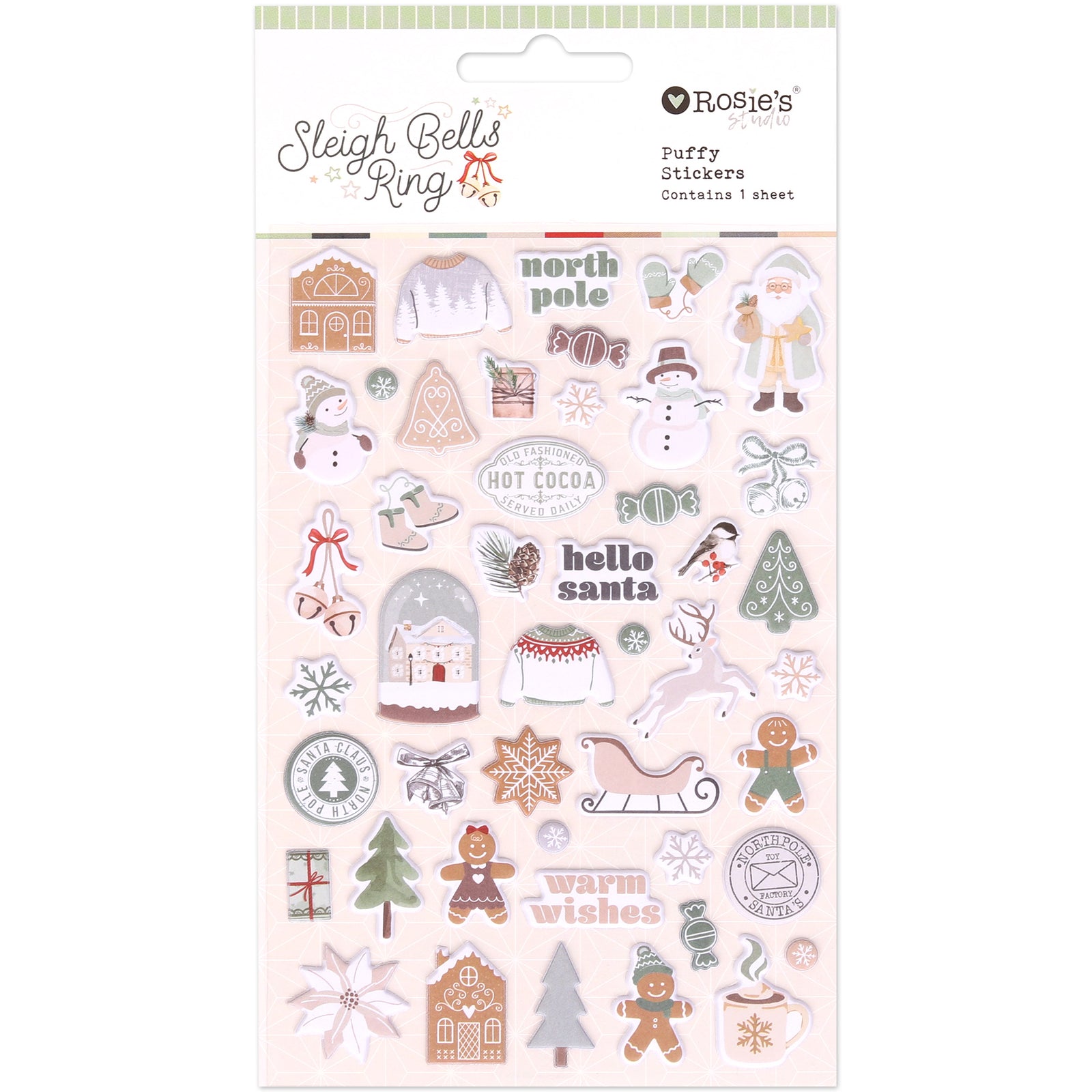Sleigh Bells Ring | Puffy Motif Stickers (56 pcs)