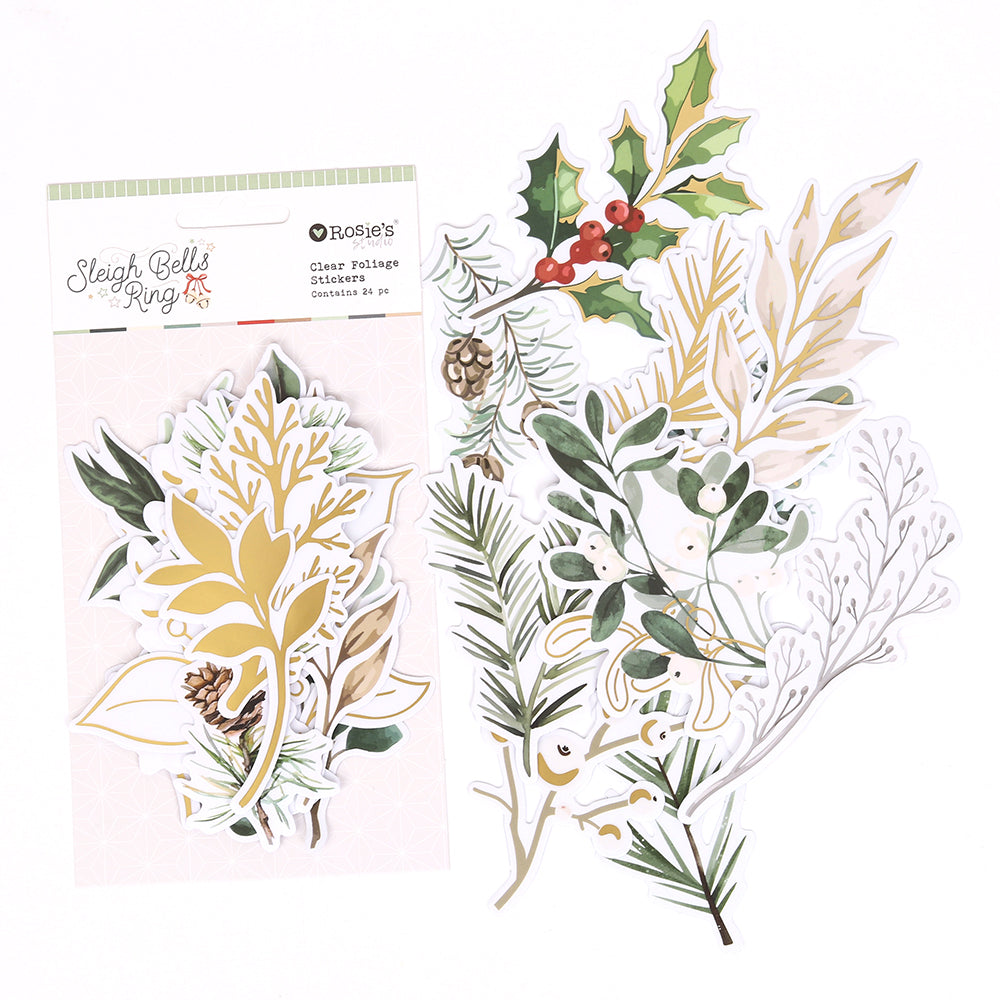 Sleigh Bells Ring | Clear Foliage Stickers (24 pcs)