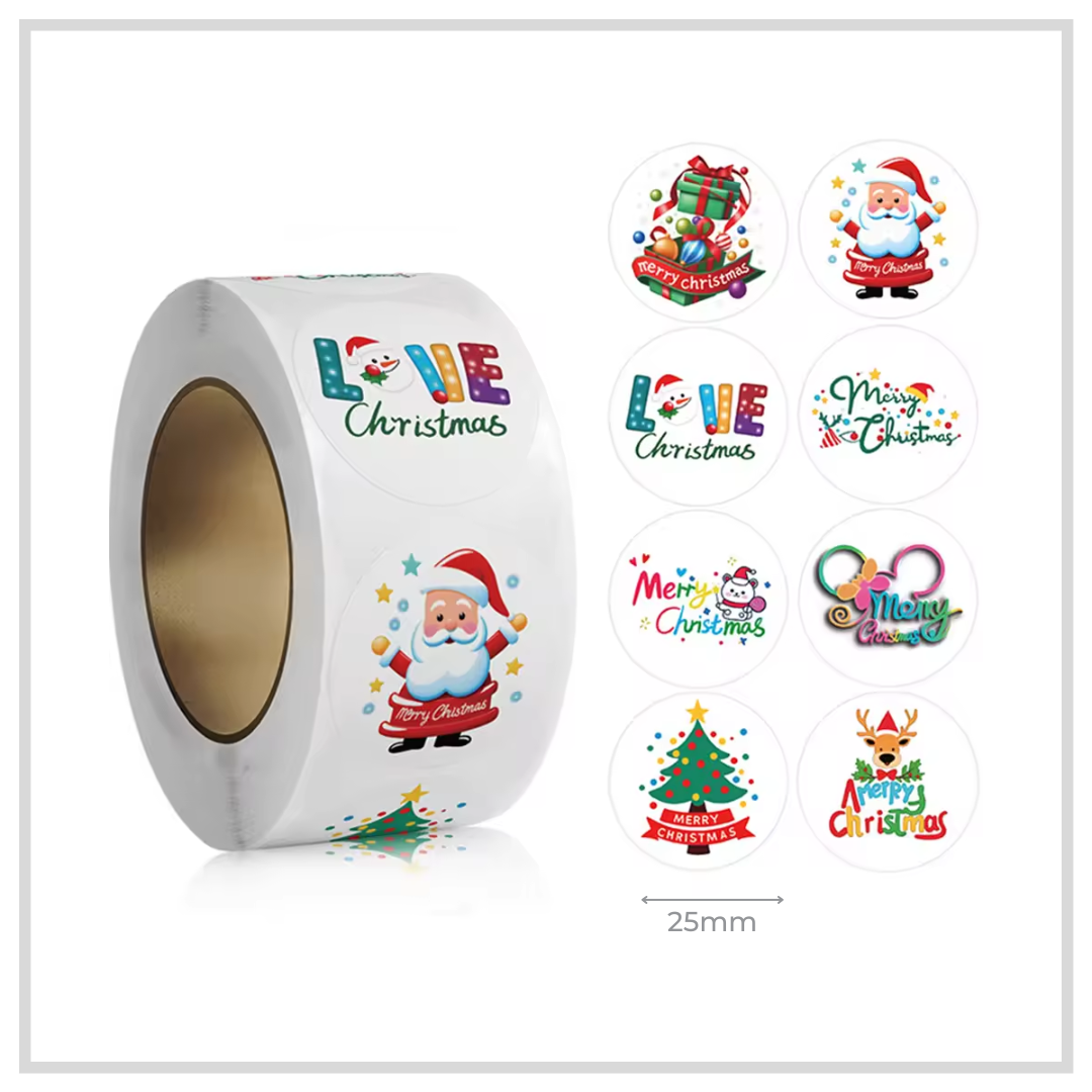 100 Love Christmas Thank-You 1" Stickers/Seals