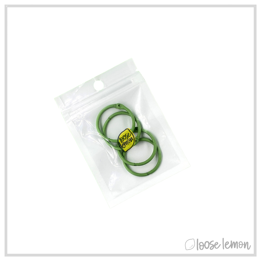 25mm Book Rings x 4 | Green