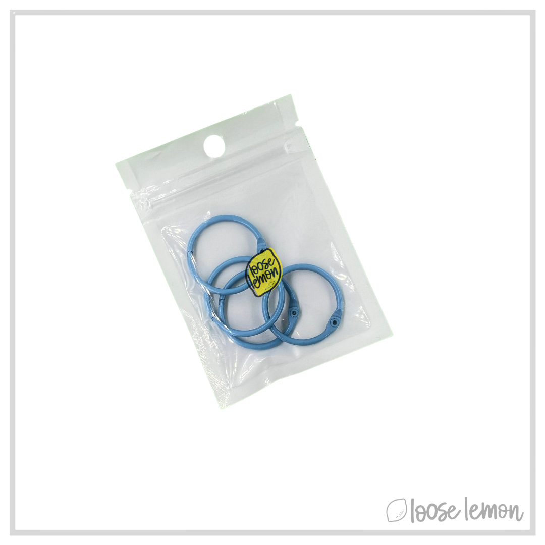 25mm Book Rings x 4 | Blue