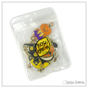 Halloween Enamel Charms x 6 | Pumpkins, Web, Ghost (Set 4)