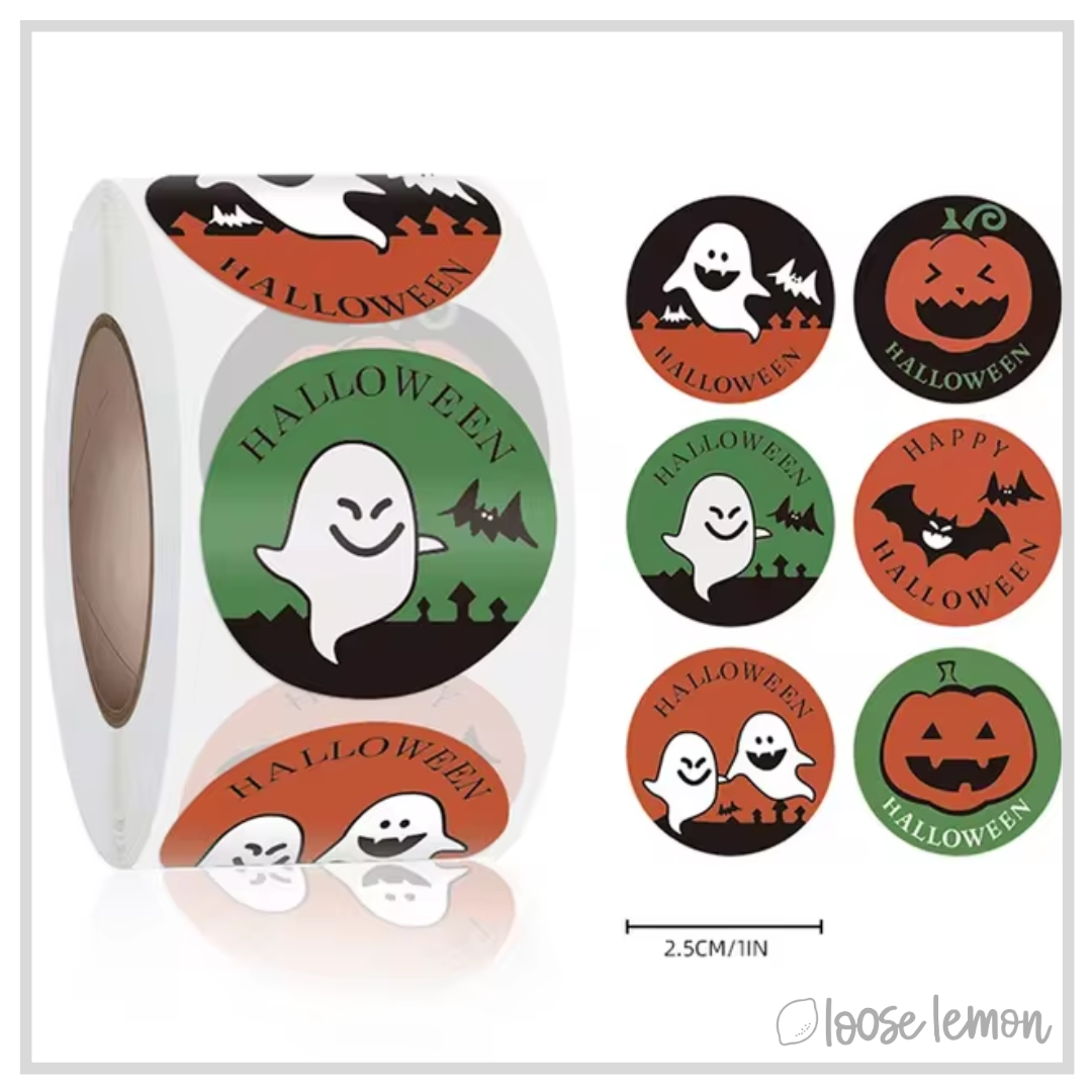 100 Halloween Greeting  1" Stickers/Seals