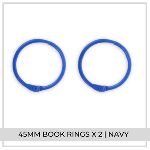 45mm Book Rings x 2 | Navy