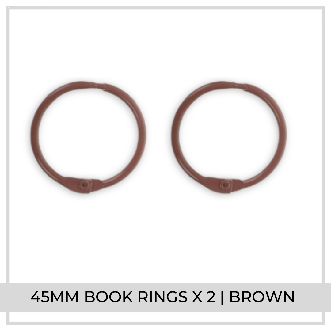 45mm Book Rings x 2 | Brown