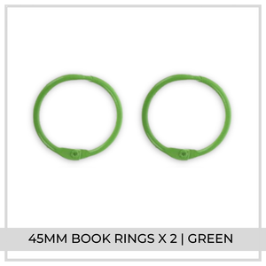 45mm Book Rings x 2 | Green