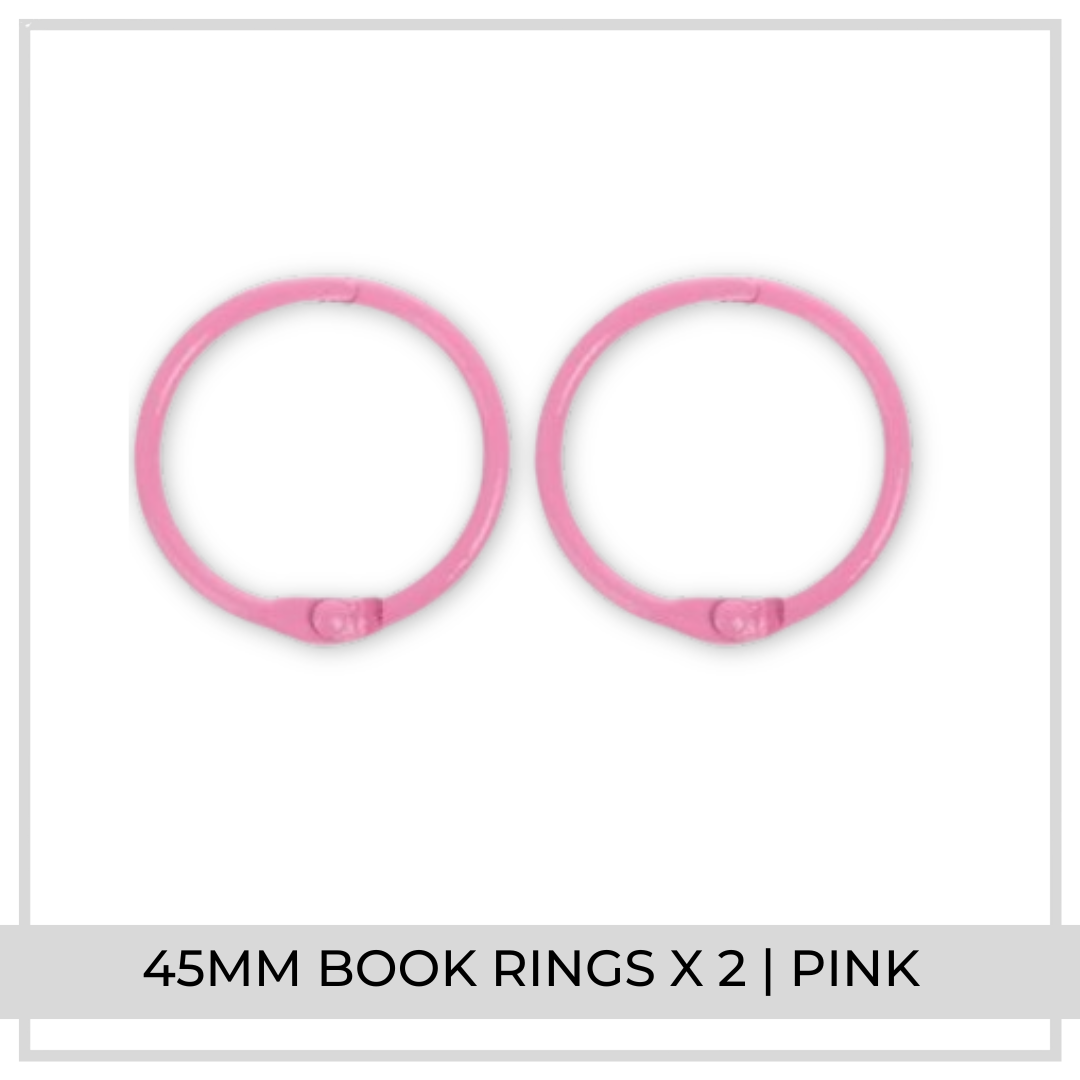 45mm Book Rings x 2 | Pink