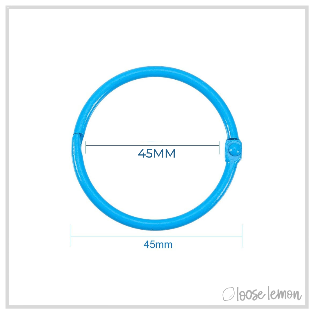 45mm Book Rings x 2 | Blue