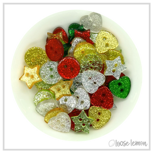 Christmas Glitter Buttons X 80