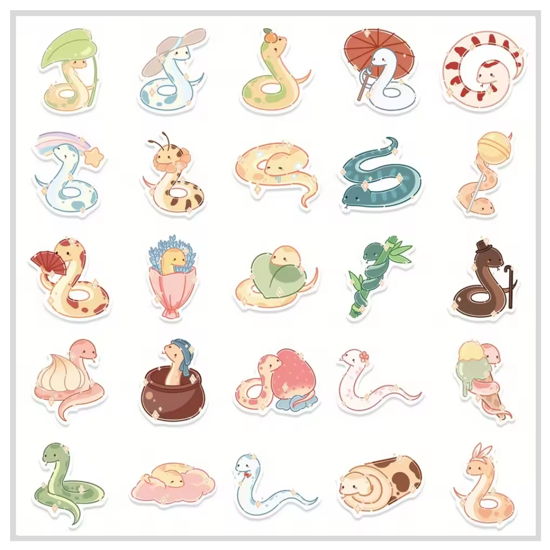 50 Sticker Set | Silly Snakes