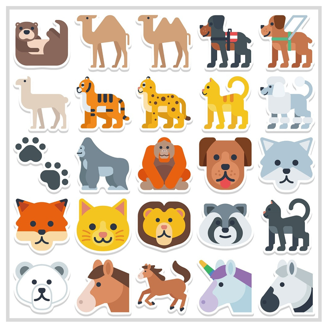 50 Sticker Set | Pixel Animal Faces
