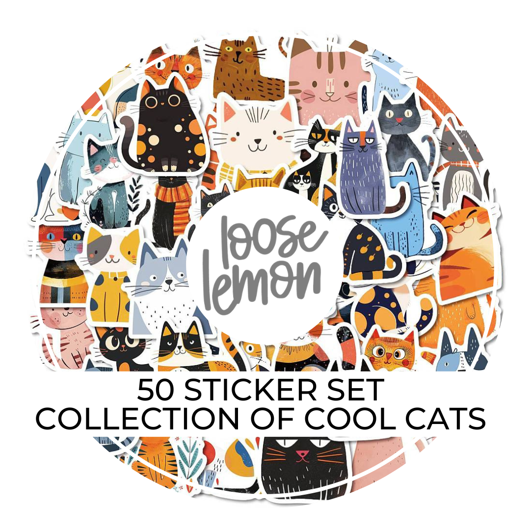50 Sticker Set | Collection of Cool Cats