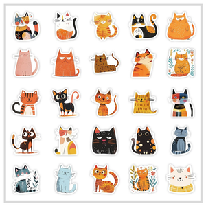 50 Sticker Set | Collection of Cool Cats