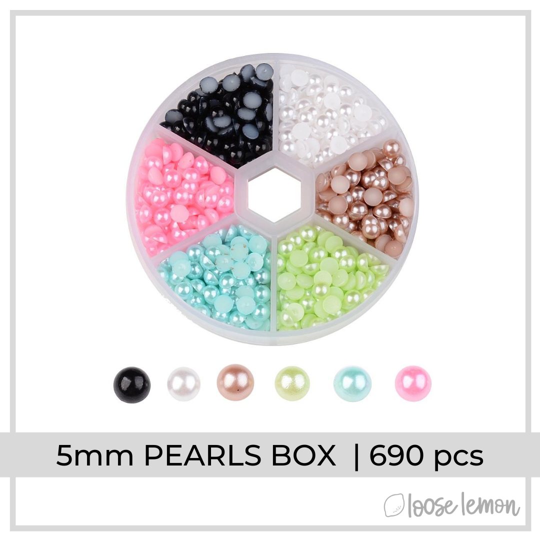 5mm Pearls Box | 6 Colors (1000 pieces)