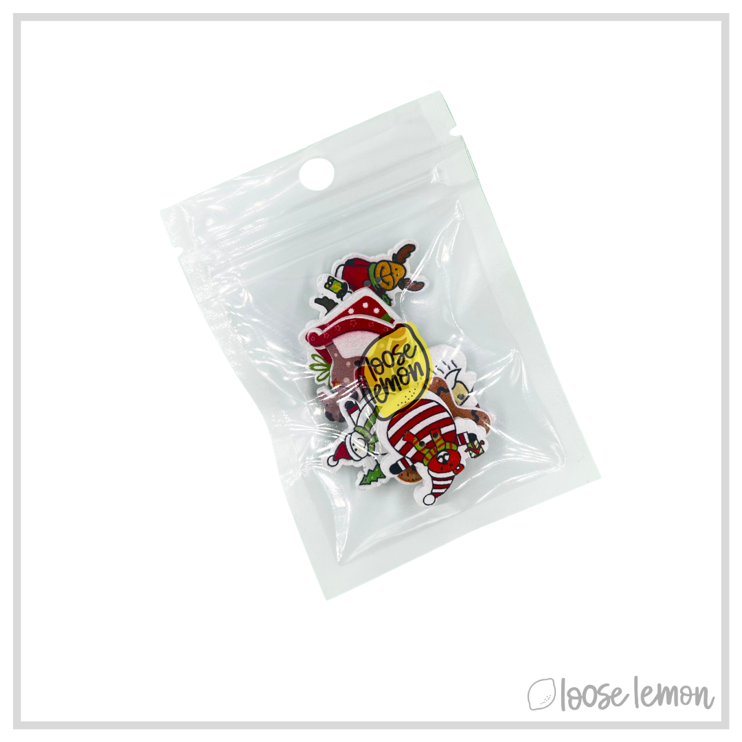 Wood Christmas Buttons x 9 | Christmas Mix