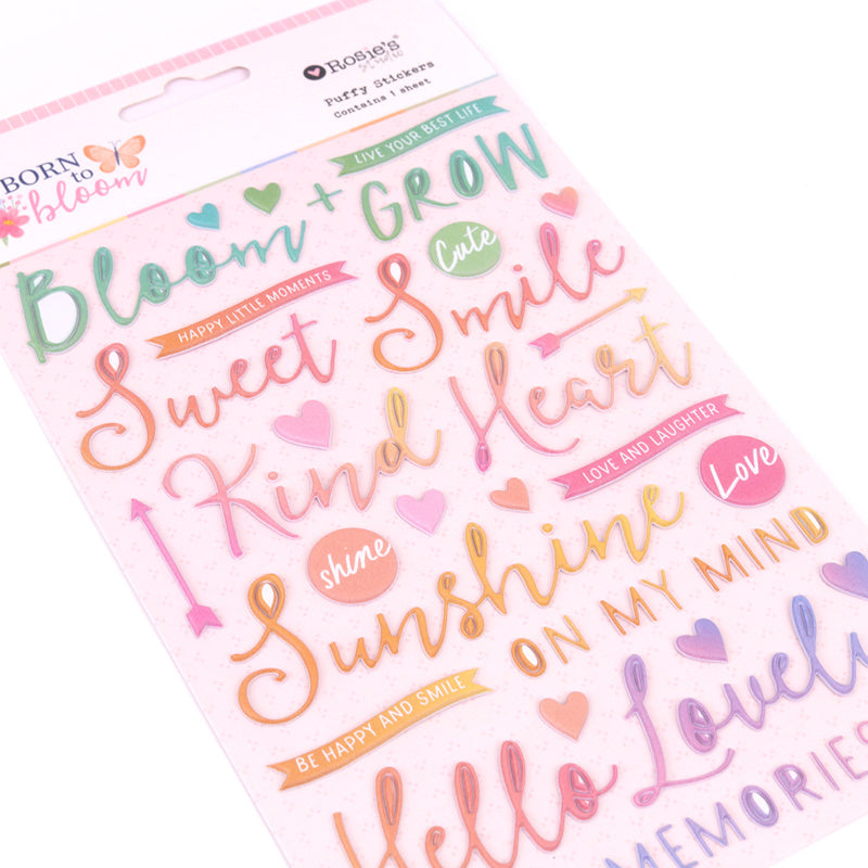 Born To Bloom | Puffy Stickers - Sentiments