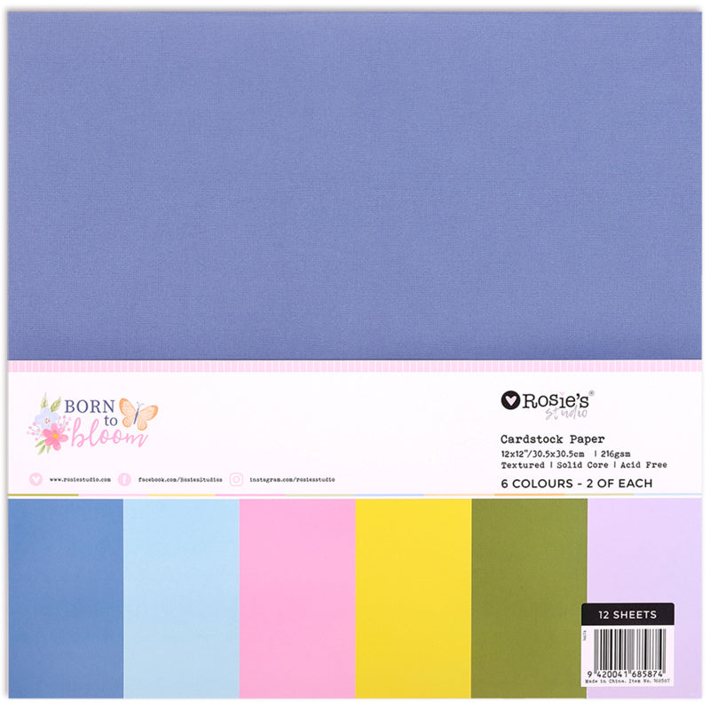 Born To Bloom | 12" X 12" Textured Cardstock ( 12 Sheets)