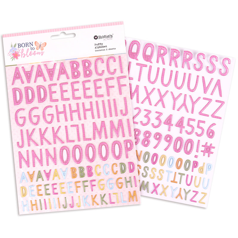 Born To Bloom | Puffy Alphabet (2 Sheets)