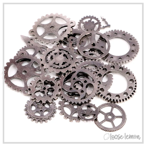 Cog & Gear Charms | Gunmetal